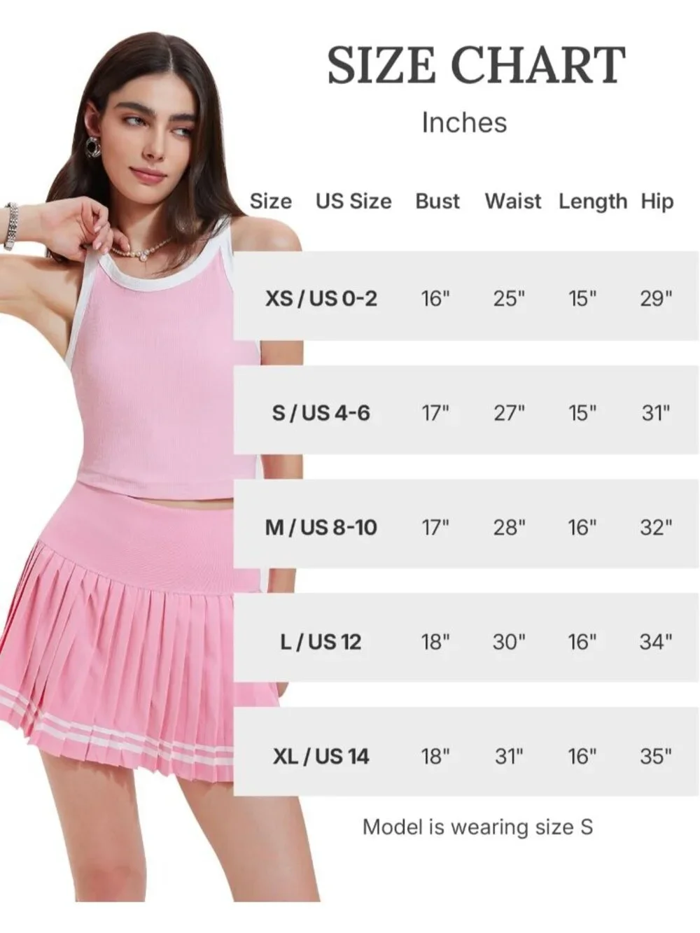Women's Light Pink 2 Piece Racer Back Tennis Skirt Tank Top Pull On Golf Dress